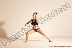 Underwear Martial art Woman White Moving poses Average long colored Dynamic poses Academic